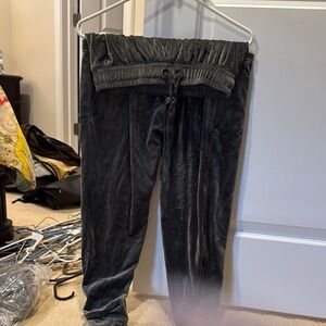 Black Velvet Jogger Pants